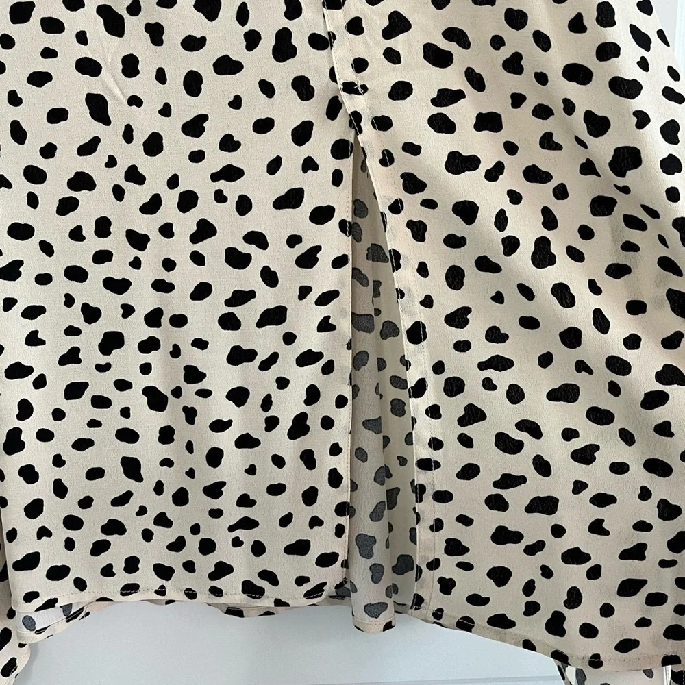 Lulus Set A Trend Leopard Animal Print Handkerchief Hem Midi Skirt XS New